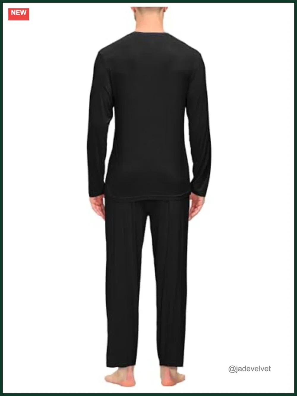 Men's Pajama Set - Soft Modal Long Sleeve V-Neck with Pockets